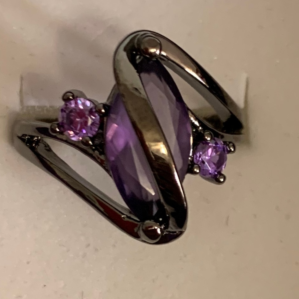 Genuine Purple Crystal Marquise Cut